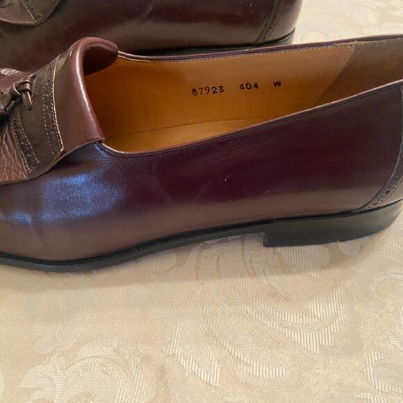 Mezlan Men’s Burgundy Leather Dress Shoes (Loafers) - SZ 9 Wide - Picture 6 of 7